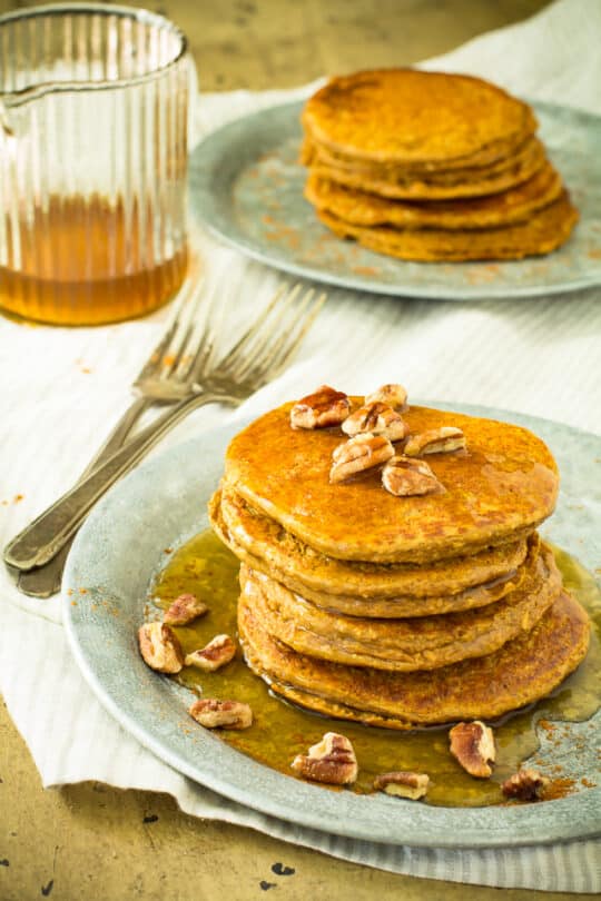 Healthiest Pumpkin Oat Protein Pancakes Kim S Cravings