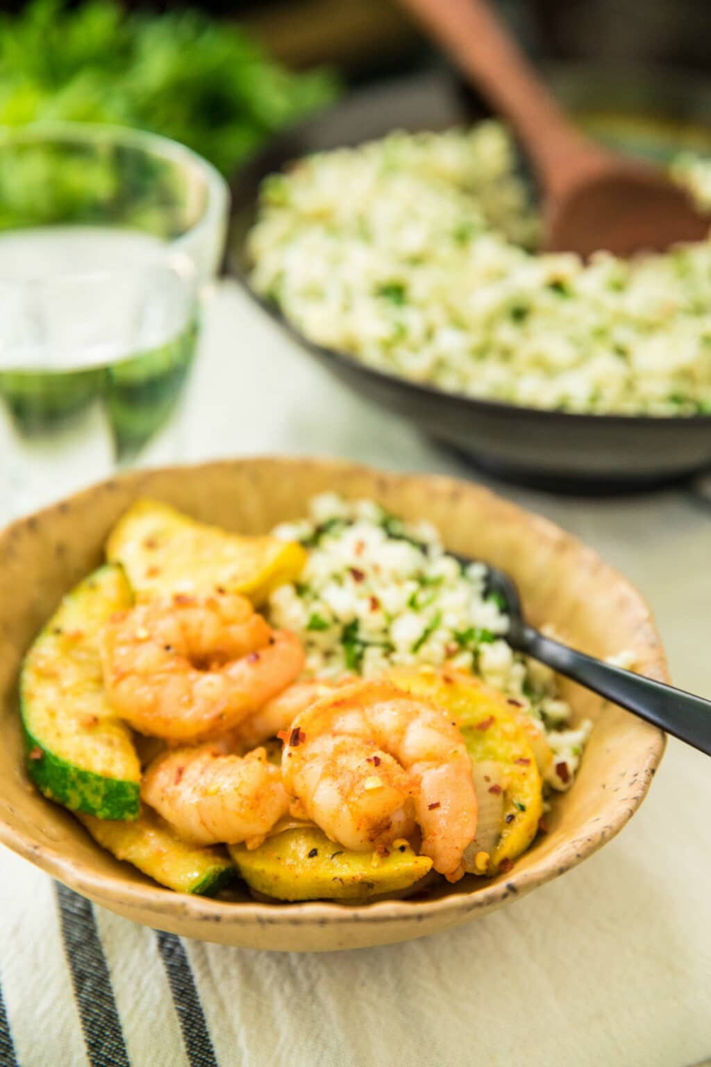 Easy Shrimp Zucchini Squash Skillet Kim S Cravings