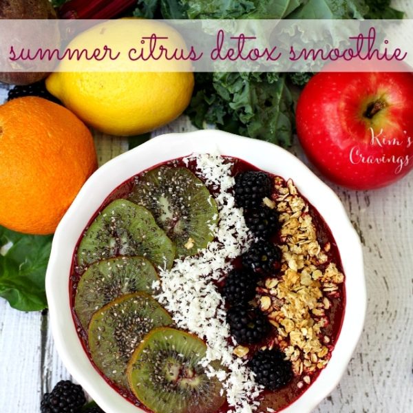 Summer Citrus Detox Smoothie Bowl- lusciously creamy, satisfying and delicious creation of goodness to be enjoyed with your favorite vitamin-rich toppings!