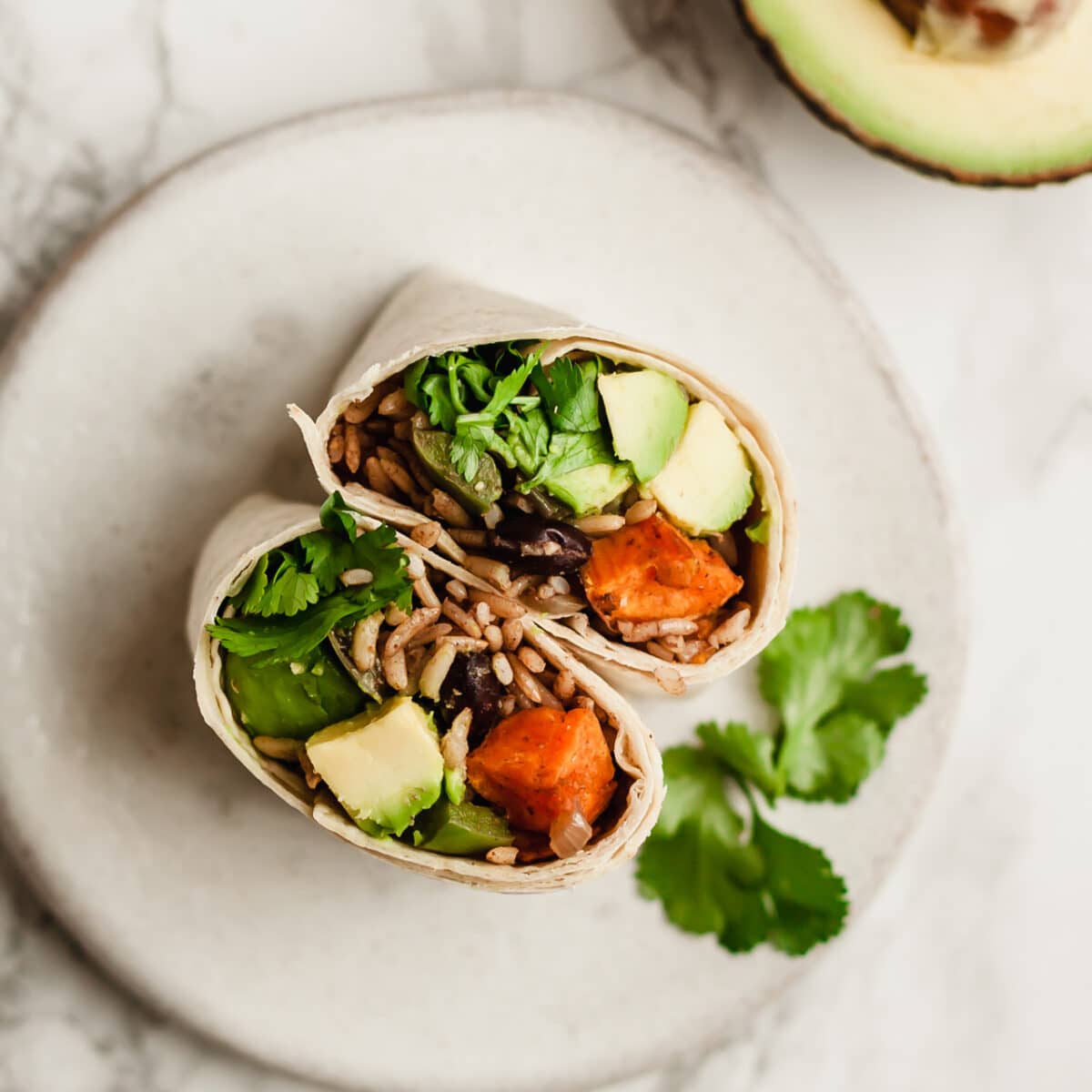 Sweet Potato Black Bean Vegetarian Burritos Kim S Cravings