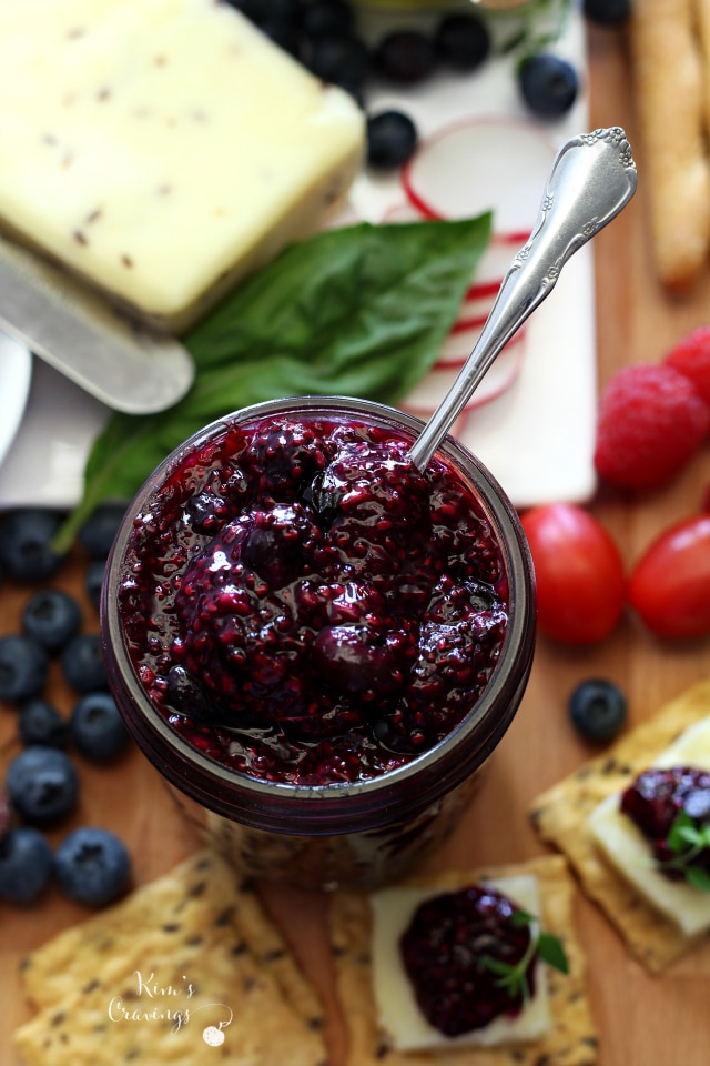 My simple cheese tray ideas and Double Berry Chia Seed Jam to make the ultimate party platter. Perfect for Easter or Mother's Day gatherings!