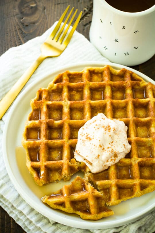 Gluten-free Pumpkin Protein Waffles - Kim's Cravings