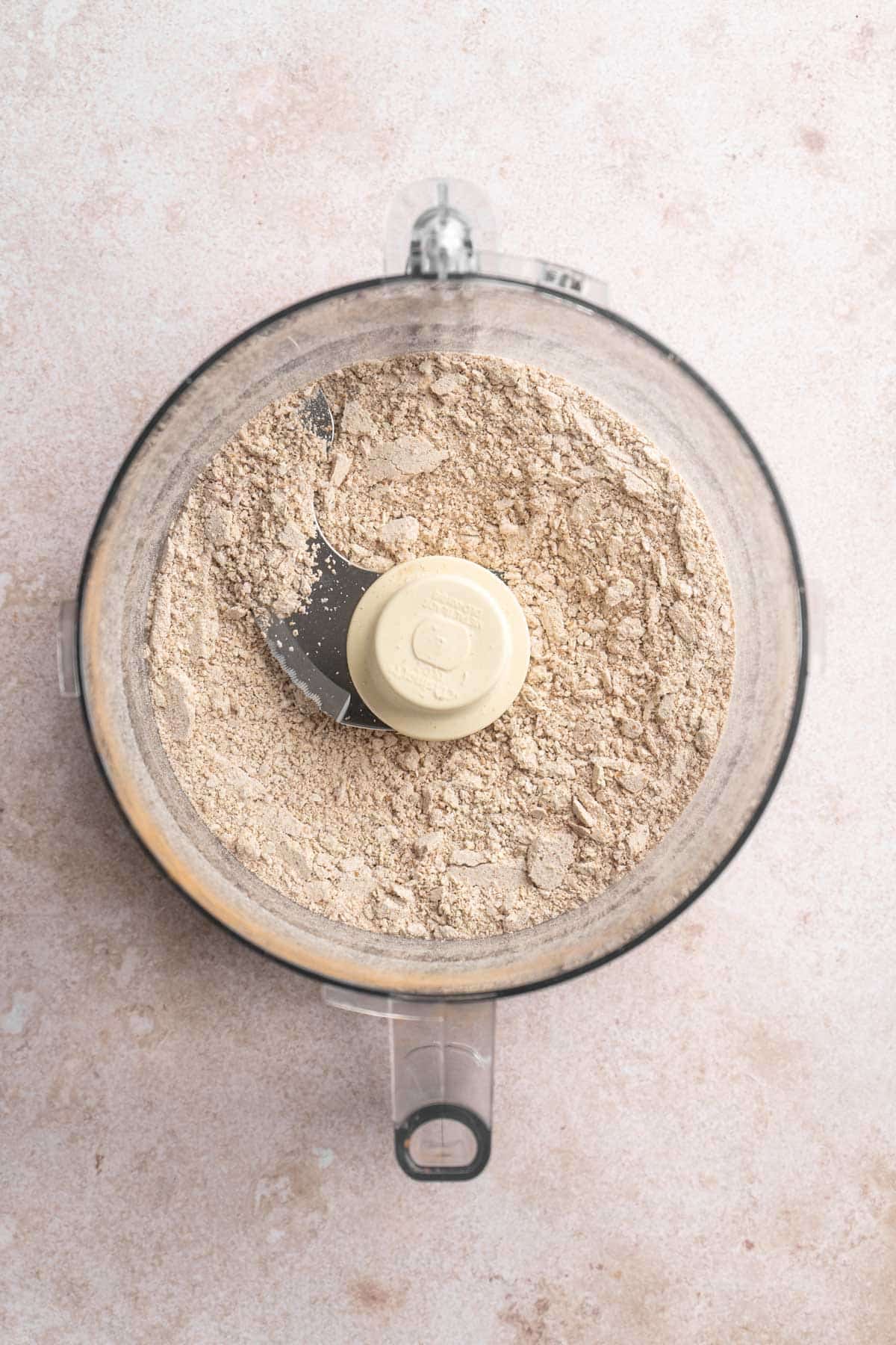 Blended oats with spices in a food processor.