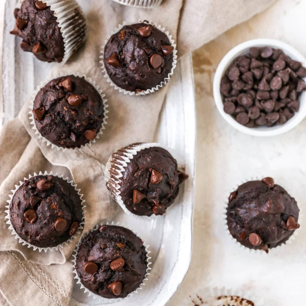 Healthy Double Chocolate Banana Muffins Kims Cravings 8858