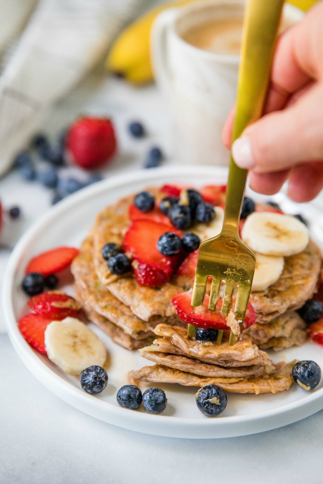 High Protein Zucchini Pancakes - Kim's Cravings