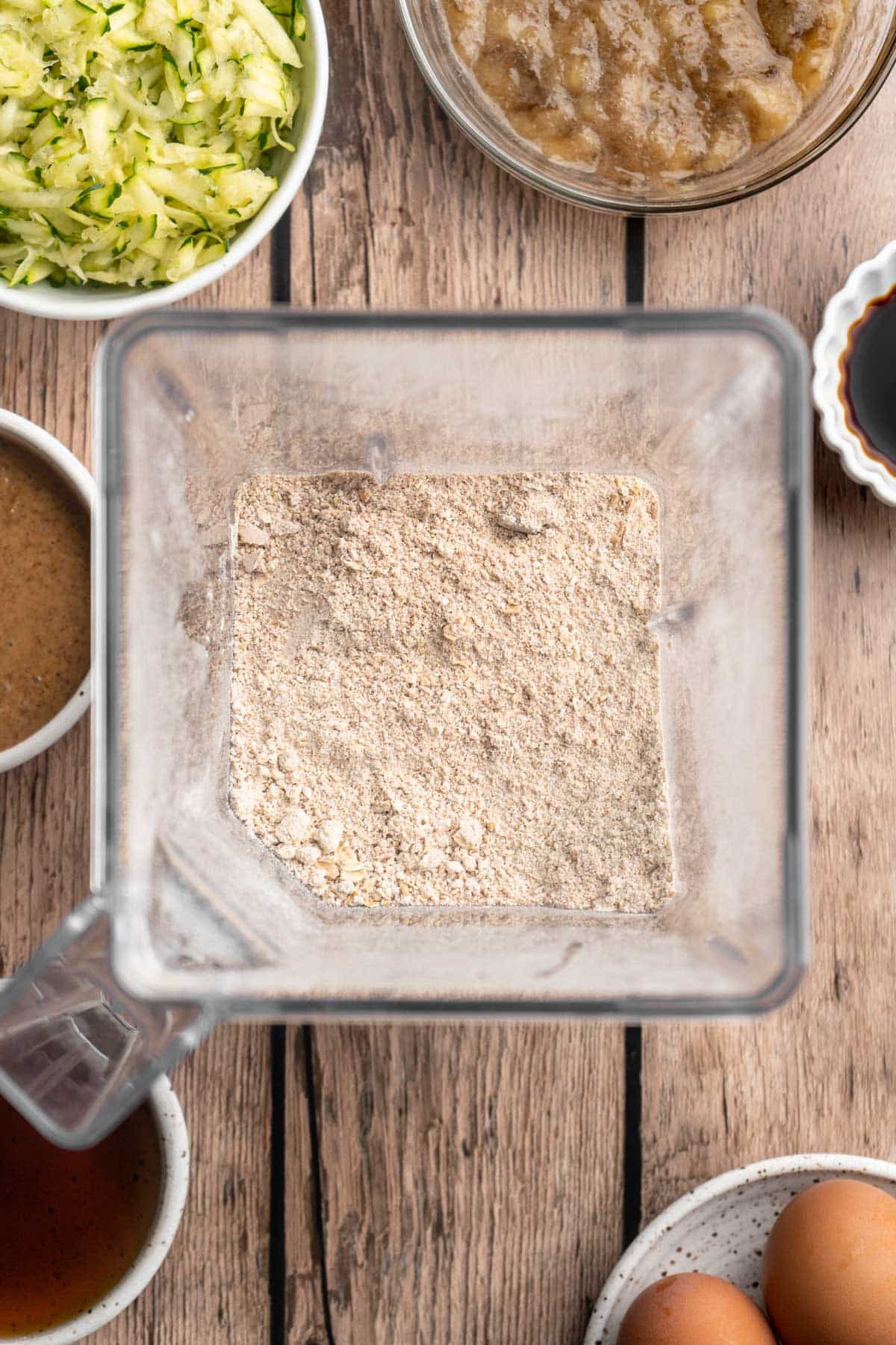 Flour mixture in a blender.