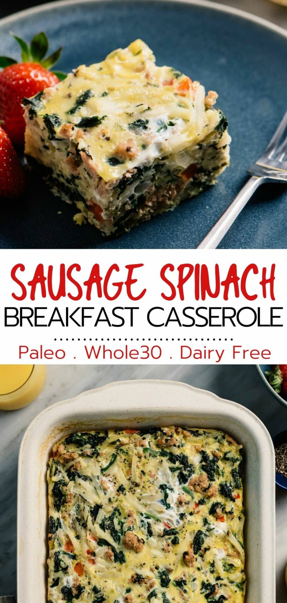 Light Sausage Spinach Egg Casserole - Kim's Cravings