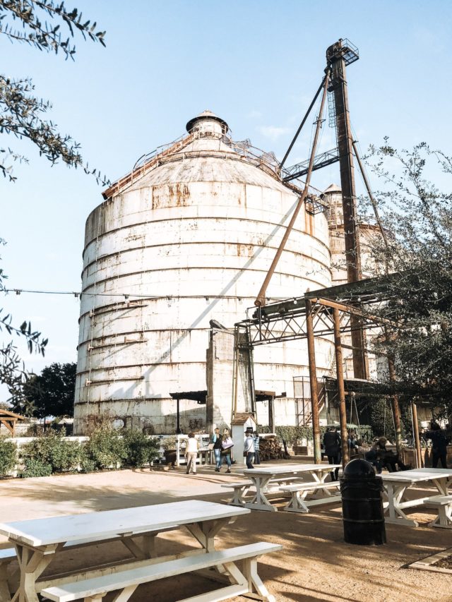 near silos at magnolia market