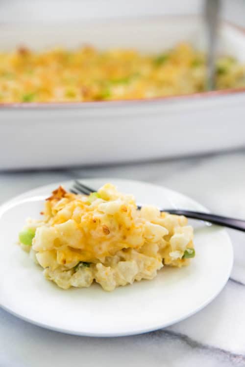 Cheesy Potato Casserole Funeral Potatoes Kim S Cravings