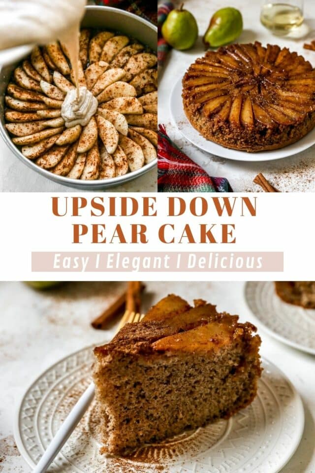 instructions for making Upside Down Pear Cake