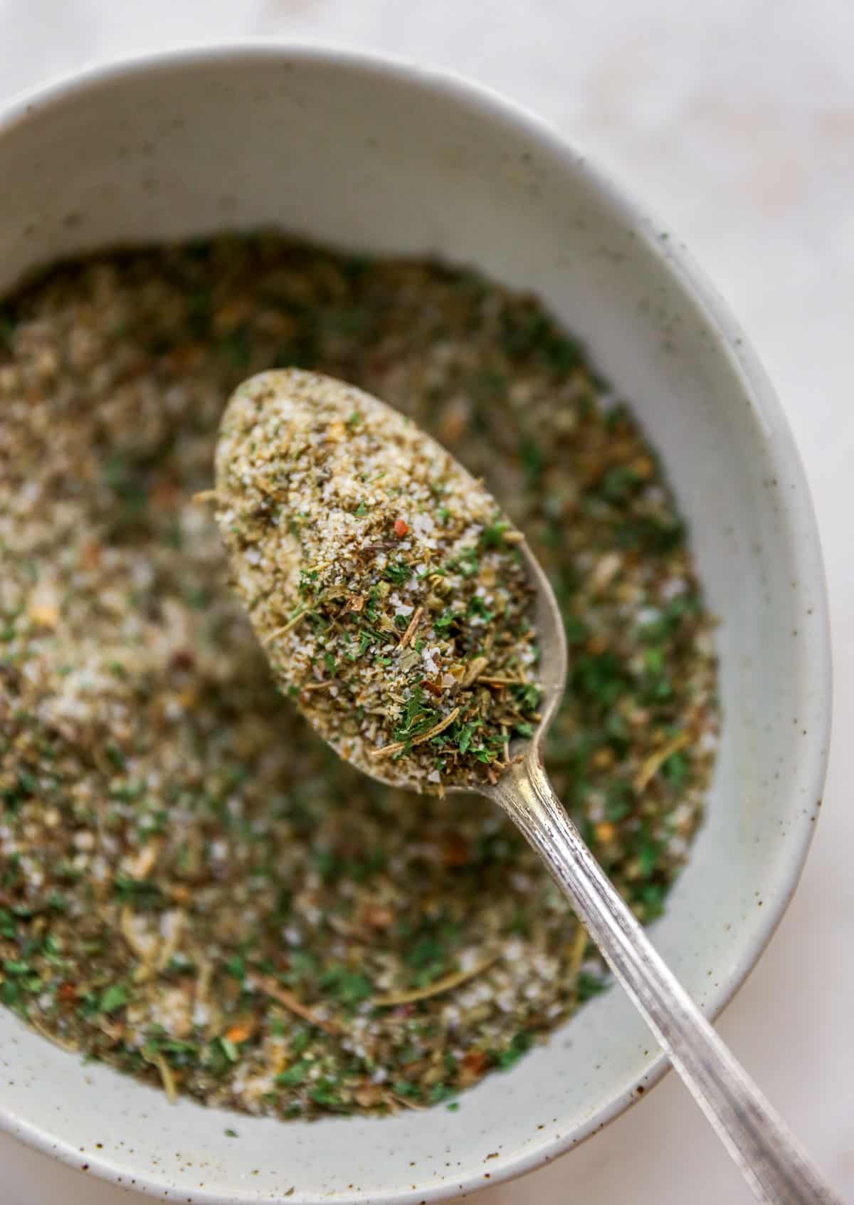 spoonful of homemade Italian seasoning 