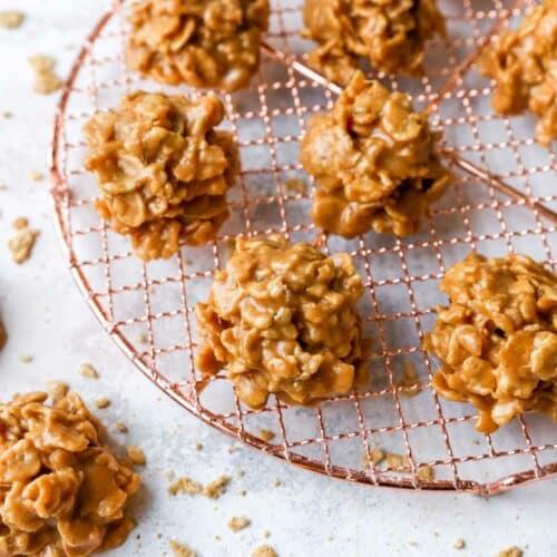 No Bake Peanut Butter Cornflake Cookies (5 ingredients!) - Kim's Cravings