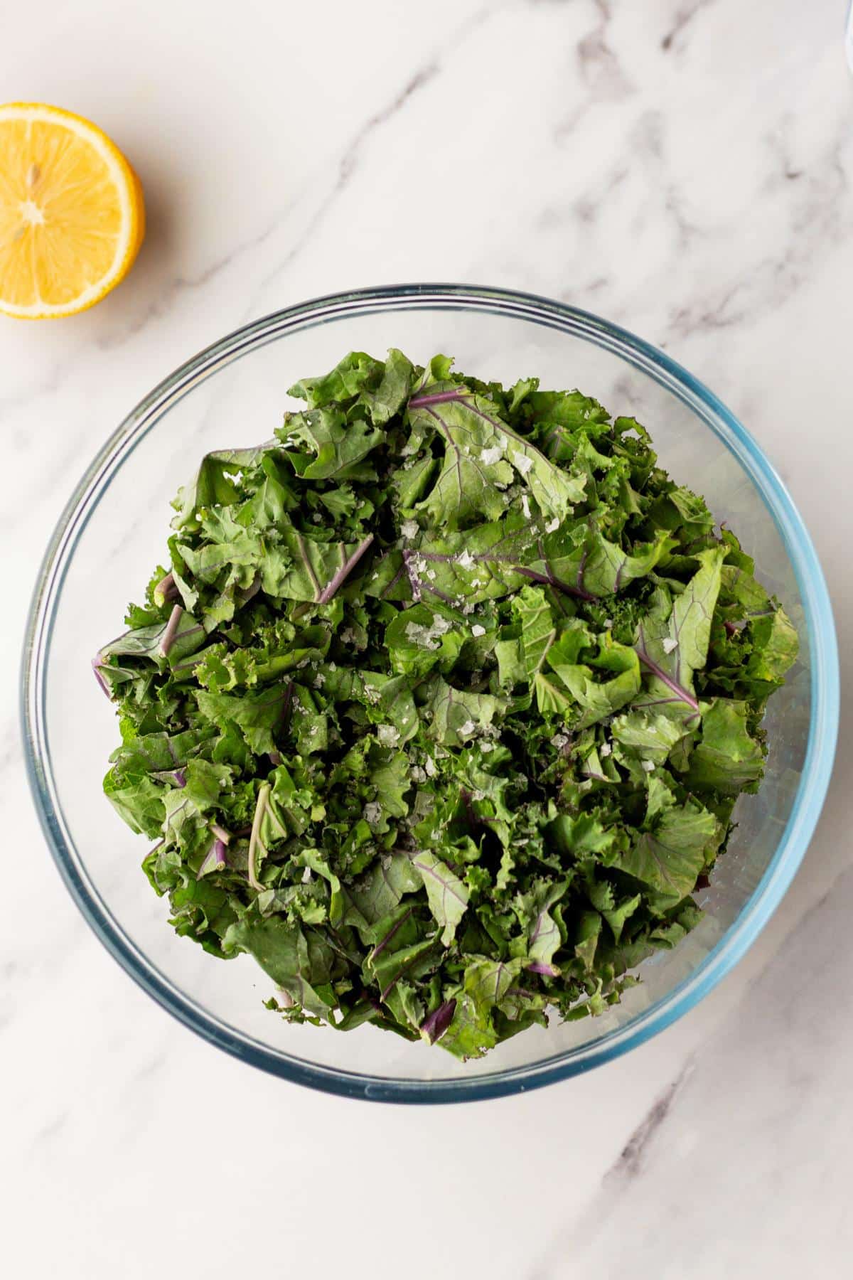 Kale in a large bowl.